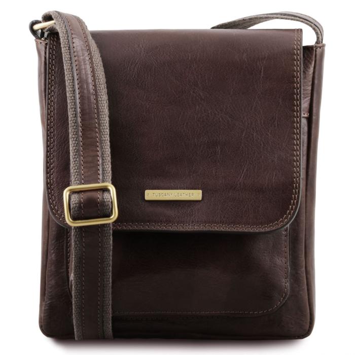 Vyriškas odinis krepšys -Jimmy - Leather crossbody bag for men with front pocket