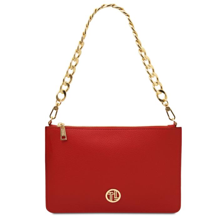 Moteriška odinė rankinė -Diva - Leather clutch with chain strap