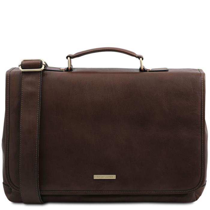Unisex odinis portfelis -Mantova - Leather multi compartment TL SMART briefcase with flap