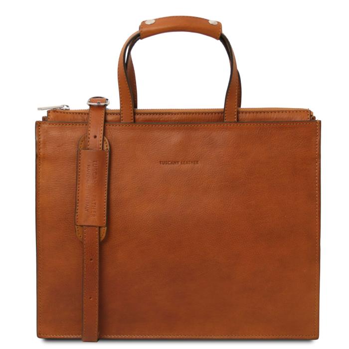 Unisex odinis portfelis -Palermo - Leather briefcase 3 compartments for women