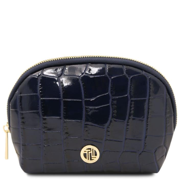 Moteriška XXX -Vera - Croc print leather toiletry case