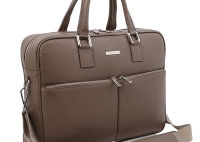 dark taupe  tamsiai pilkai ruda Unisex odinis krepšys kompiuteriui vyrams ir moterims Natūralios odos odinis prabangus brangus   nešiojamo kompiuterio krepšys tašė vyrams ir moterims. Praktiška dovana teisės studentui, teisininkui.