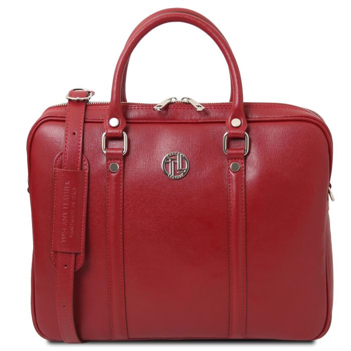 Unisex odinis krepšys kompiuteriui -Prato - Exclusive Saffiano leather laptop case