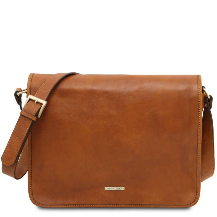 Vyriškas odinis krepšys -TL Messenger - Two compartments leather shoulder bag - Large size