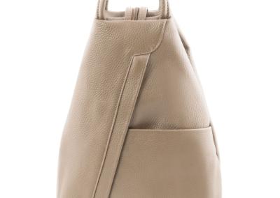 Taupe - šviesiai pilkai ruda Unisex odinė kuprinė vyrams ir moterims Natūralios odos odinis prabangus brangus  patogi ir prabangi odinė kuprinė vyrams ir moterims. Brangi dovana gimtadieniui ar Kalėdoms.
