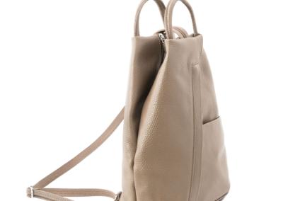 Taupe - šviesiai pilkai ruda Unisex odinė kuprinė vyrams ir moterims Natūralios odos odinis prabangus brangus  patogi ir prabangi odinė kuprinė vyrams ir moterims. Brangi dovana gimtadieniui ar Kalėdoms.