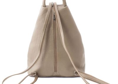 Taupe - šviesiai pilkai ruda Unisex odinė kuprinė vyrams ir moterims Natūralios odos odinis prabangus brangus  patogi ir prabangi odinė kuprinė vyrams ir moterims. Brangi dovana gimtadieniui ar Kalėdoms.