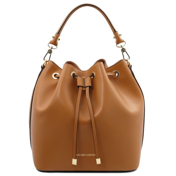Moteriška odinė rankinė -Vittoria - Leather bucket bag
