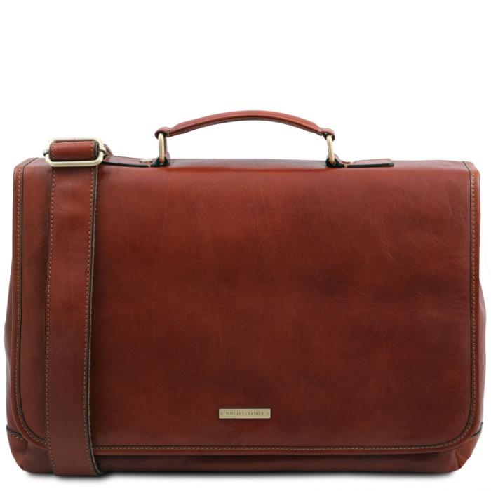 Unisex odinis portfelis -Mantova - Leather multi compartment TL SMART briefcase with flap