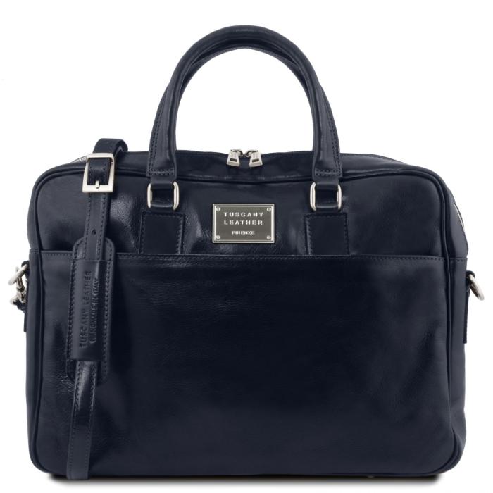 Unisex odinis krepšys kompiuteriui -Urbino - Leather laptop briefcase with front pocket