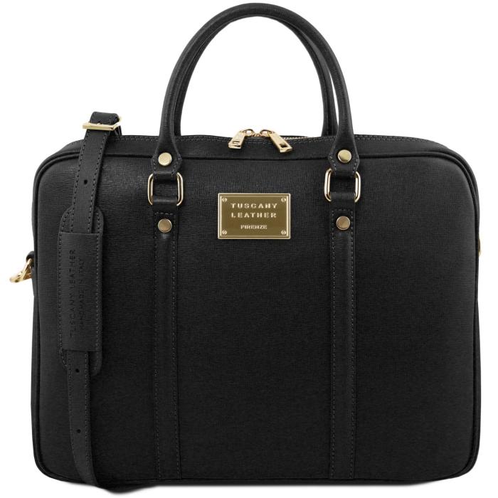 Unisex odinis krepšys kompiuteriui -Prato - Exclusive Saffiano leather laptop case