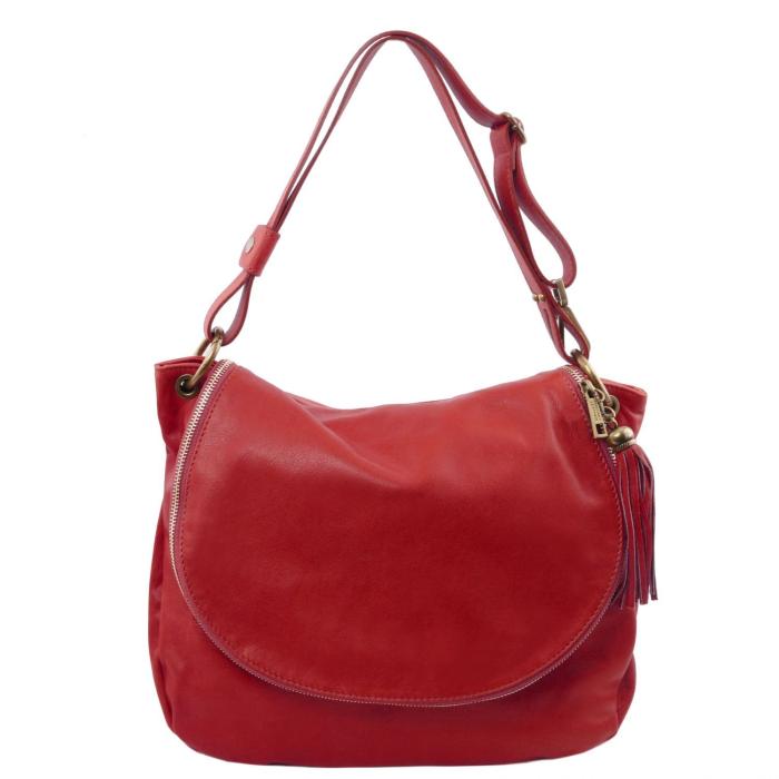 Moteriškas odinis krepšys per petį -TL Bag - minkštos odos