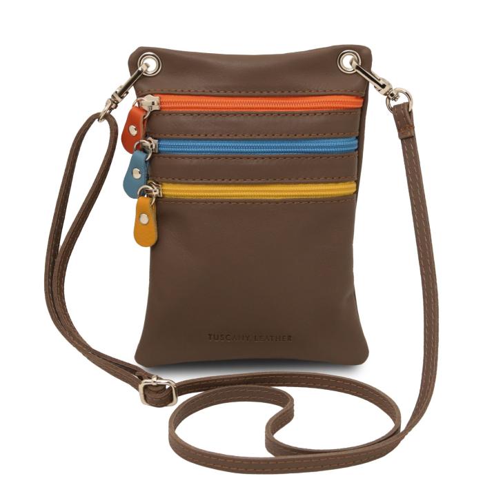 Unisex odinis krepšys per petį -TL Bag - Soft leather mini cross bag
